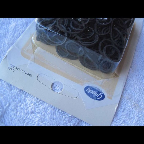 <250 Black Goody Rubber Band Hair Ponytailer Elastic Hair Bands 2006 Darlene - Picture 2 of 9